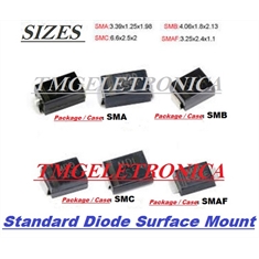 SMBJ6.0 - Diodo Zener Suppressors Transient, Diode TVS,Transzorb Single 8,5Volts 600W - 2Pinos SMB/ DO-214AA / Uni-Directional ou Bidirectional. - SMBJ6.0A - Diodo TVS,Transzorb Single 20Volts 600W /UNI-DIRECIONAL - SMB